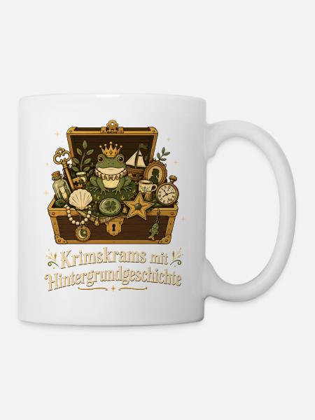 Krimskrams mit Hintergrundgeschichte - Tasse - Weiß