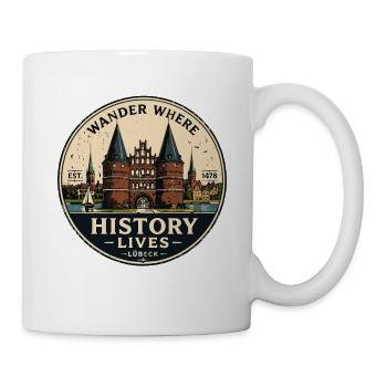  Wander Where History Lives Lübeck Holstentor - Tasse - Weiß - Rechts