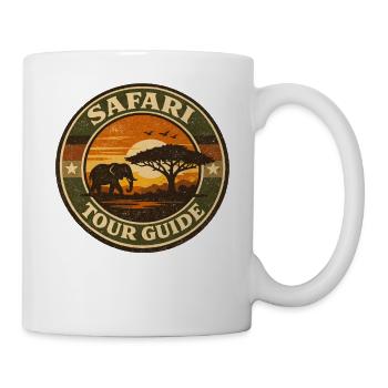 Safari Tour Guide Elephant Retro Adventure Design - Mug - white - Right