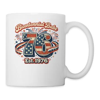 Bicentennial Babe Est 1976 USA Retro Design - Mug - white - Right