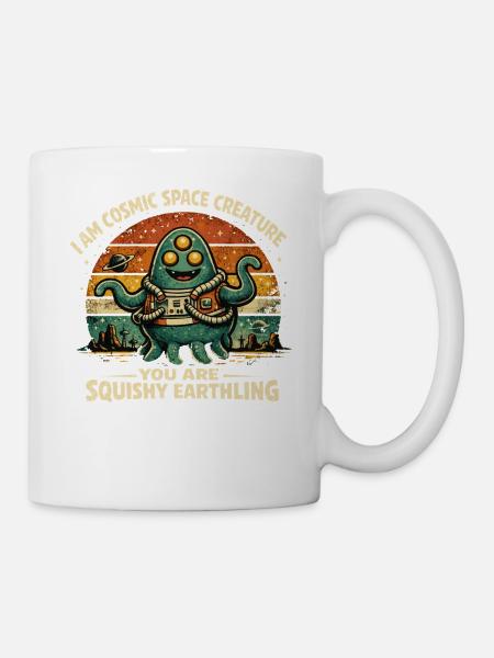 Cosmic Space Creature Alien Retro Design - Tasse - Weiß