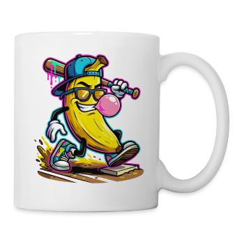 Cool Banana Baseball Bubblegum Comic Design - Mug - white - Right