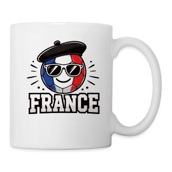 Fußball mit Frankreich Flagge lustiger Ball - Tasse - Weiß - Rechts