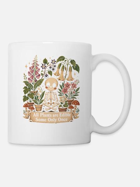 Alle planten zijn eetbaar, sommige slechts één keer - Mok - wit
