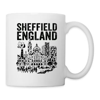 Sheffield England Cityscape Skyline With Local - Tasse - Weiß - Rechts