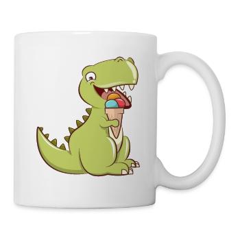 Süßer Dino mit Eis – Cute T-Rex Treat - Mug - white - Right