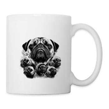 Pug Collage: Multiple Faces - Mug - white - Right