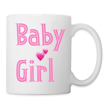 Baby Girl Pink Herzen Design - Tasse - Weiß - Rechts