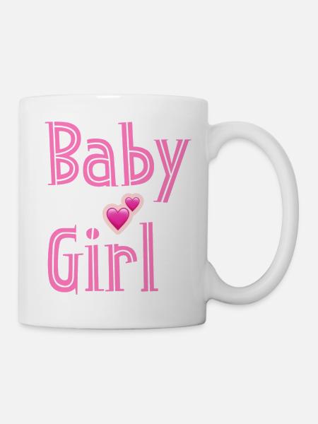 Baby Girl Pink Hearts Design - Mug - white