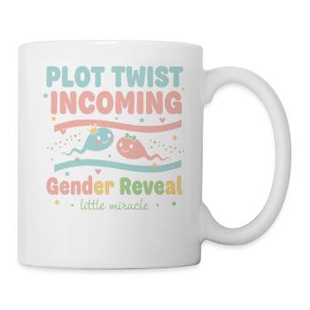 Annonce de grossesse lors d’une baby shower de révélation de sexe - Mug blanc - blanc - Droite