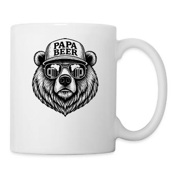 Papa Beer Father Bear Beer Humor Gift Idea - Mug - white - Right
