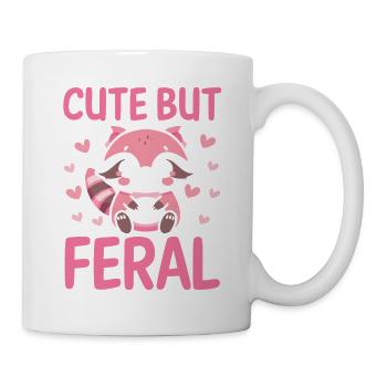 Cute But Feral Trash Panda Raccoon - Tasse - Weiß - Rechts