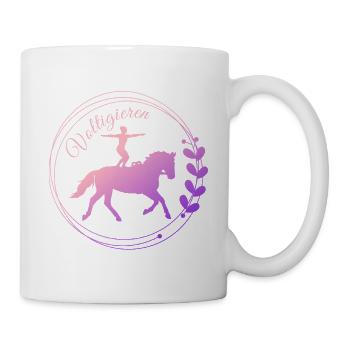Voltigieren Stand: Volti Pferdesport Pflichtübung - Tasse - Weiß - Rechts