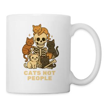 Katzen-nicht-Menschen-Skelett - Tasse - Weiß - Rechts