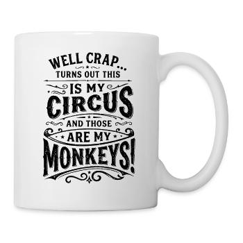 Mon cirque, mes singes drôles, disant Vintage - Mug blanc - blanc - Droite