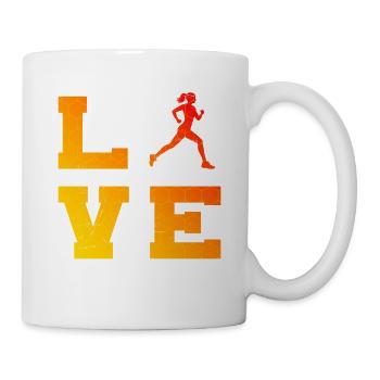 Geschenkidee für eine Running mit Running - Tasse - Weiß - Rechts