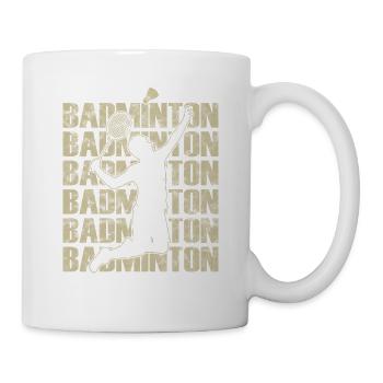 Joueur de badminton de style rétro - Mug blanc - blanc - Droite