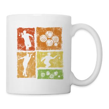 Joueur de bocce et de pétanque Style graphique vintage - Mug blanc - blanc - Droite