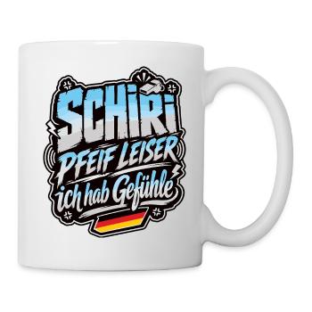 Schiri pfeif leiser ich hab Gefühle - Tasse - Weiß - Rechts