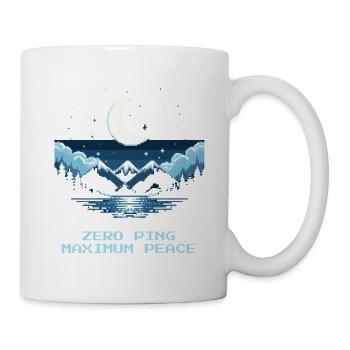 Null Ping, maximaler Frieden | Pixel Gaming - Tasse - Weiß - Rechts