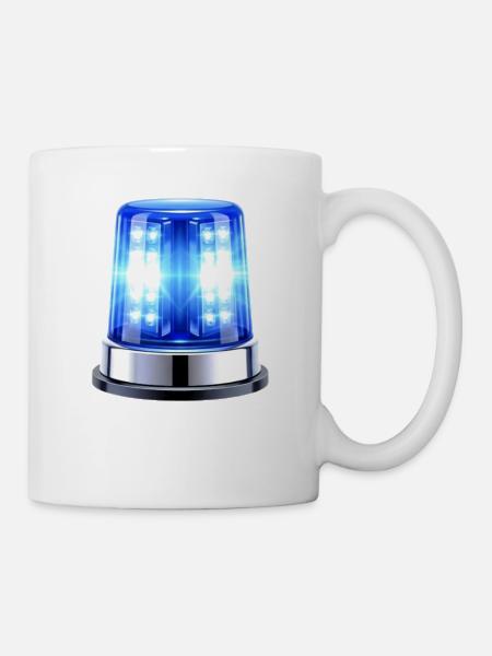 Blaulicht Sirene Hyperrealistisch - Tasse - Weiß