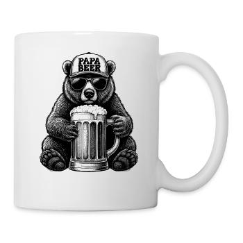 Papa Beer Father Bear Beer Humor Gift Idea - Mug - white - Right