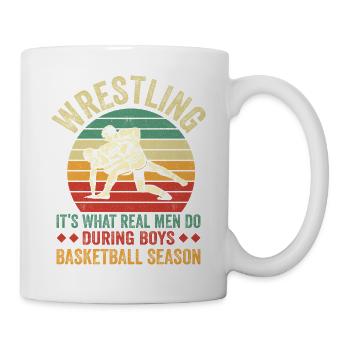 Ringen vs Basketball Retro-Design - Tasse - Weiß - Rechts