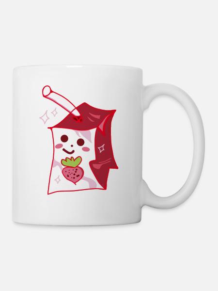 Erdbeermilchbox - Tasse - Weiß