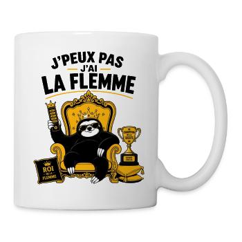 J’Peux Pas J’Ai La Flemme Royale - Mug blanc - blanc - Droite