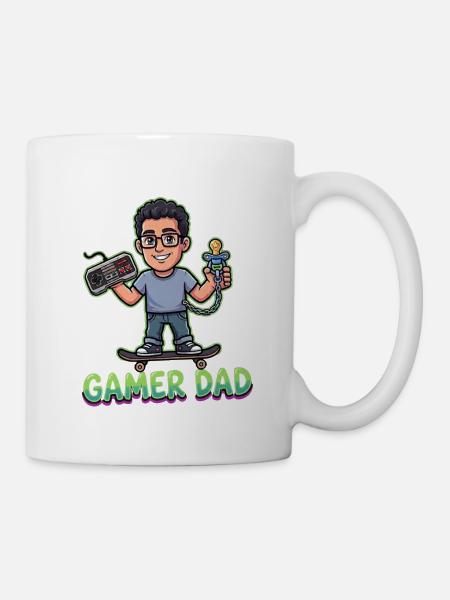 Gamer Dad Skateheld Controller - Tasse - Weiß