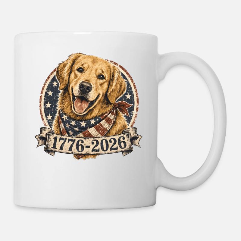 Chien de Drapeau 1776–2026 - Mug blanc - blanc
