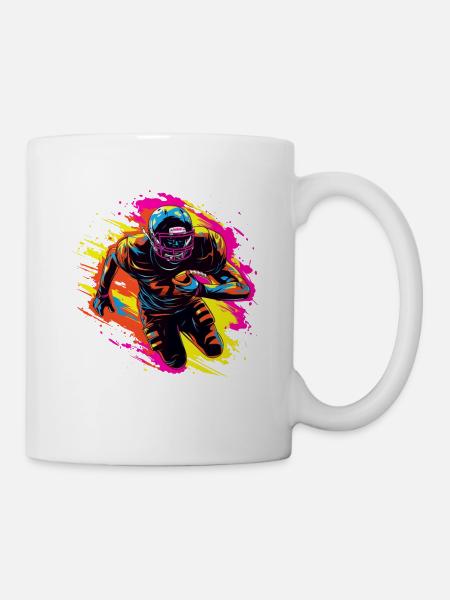 American Footballer Synthwave - Tasse - Weiß