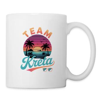 Team Crete Sunset Palm Trees Logo - Mug - white - Right