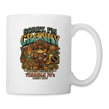 Sorry, I'm cranky – Groovy 70s cat - Mug - white - Right