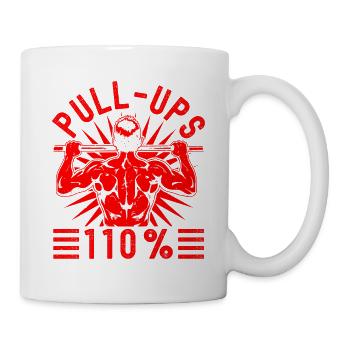 Fitness Fanatics Pull-Ups 110 % Gymnase de Calisthénie - Mug blanc - blanc - Droite
