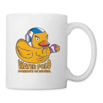 Wasserball-Ente: Dominieren oder ertrinken - Tasse - Weiß - Rechts