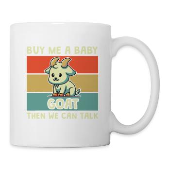 T-shirt de dessin animé de chèvre Achetez-moi un chevreau - Mug blanc - blanc - Droite