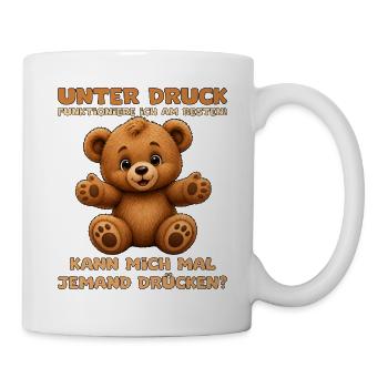 Süßer Teddybär mit offenen Armen - Tasse - Weiß - Rechts
