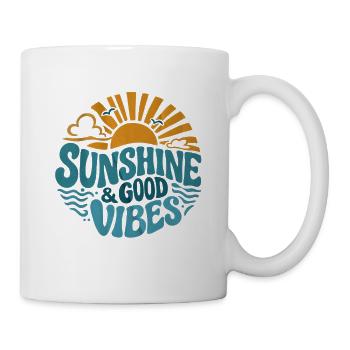 Des vibes ensoleillés et une bonne énergie - Mug blanc - blanc - Droite