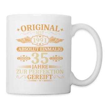 Original seit 1991 - Einmalig 35. Geburtstag - Tasse - Weiß - Rechts