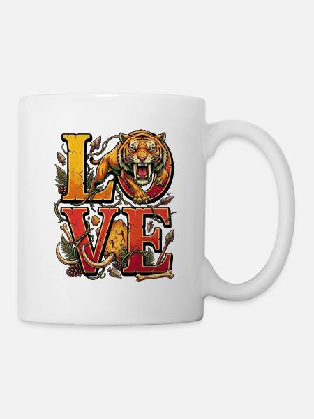 Tigerliebe Dschungelherz - Tasse - Weiß