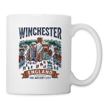 Winchester England Cathedral Tudor Houses City - Mug - white - Right