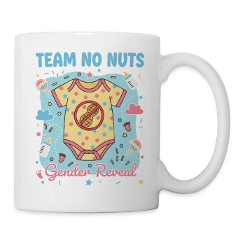 Gender Reveal Team No Nuts Babyparty Mama Papa - Tasse - Weiß - Rechts