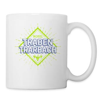Traben-Trarbach an der Mosel mit Retro Weintrauben - Tasse - Weiß - Rechts