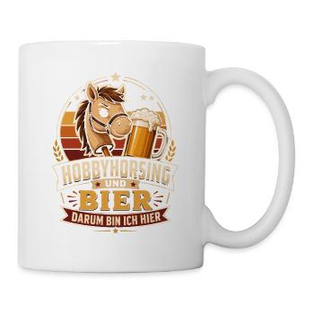 Hobbyhorsing und Bier Logo - Tasse - Weiß - Rechts