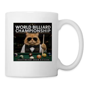 Katze spielt Billard in der Lounge Cool Lustig - Tasse - Weiß - Rechts