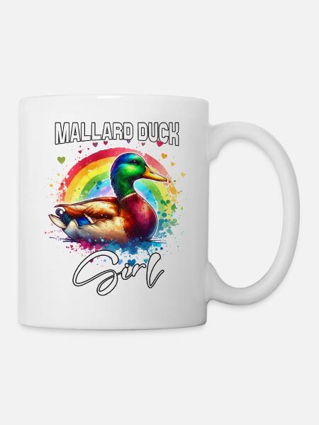 Mallard Duck Mädchen Stockente - Tasse - Weiß