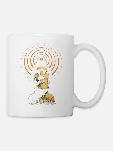 Moai Kosmisches Signal - Tasse - Weiß