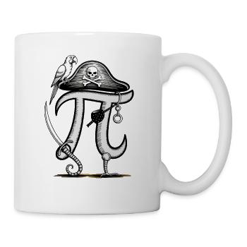 Aventure de pirates avec le symbole Pi et le perroquet - Mug blanc - blanc - Droite