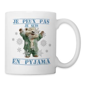 Hamster pyjama vert - Je peux pas j’suis en pyjama - Mug blanc - blanc - Droite